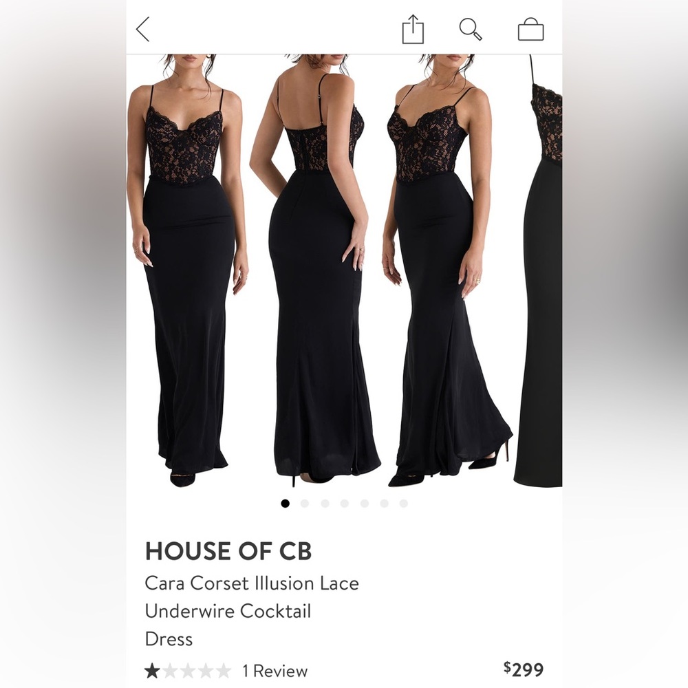COPY - House of Cb Cara Corset Illusion Lace Underwire Cocktail Dress Size XS